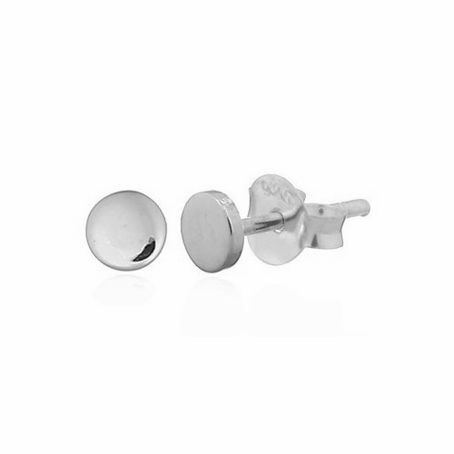 Zilveren oorsteker, rondje 3mm, glanzend; per paar