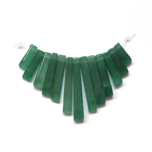 Set gemstones, Green aventurine, rectangular; per set