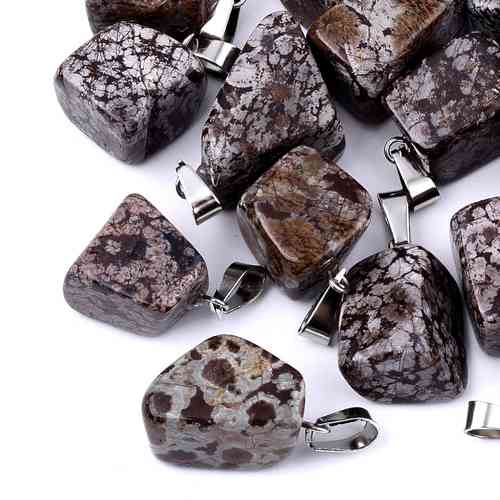 Brown Snowflake Obsidian, pendant, nugget; per 5 pcs