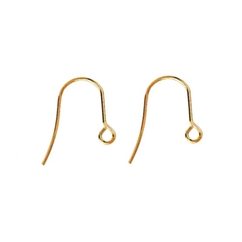 Stainless steel wire earring, 18mm, ip gold; per 10 pair