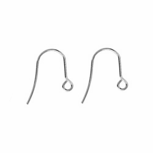 Stainless steel wire earring, 18mm, shiny; per 25 pair