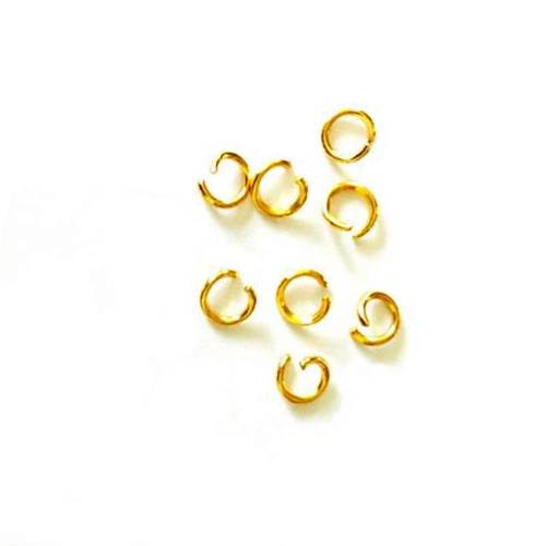 Stainless steel open ring 6x0.8mm, ip gold; per 100 pcs