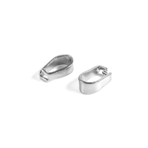 Stainless Steel bail, 7x4mm, shiny; per 10 pcs