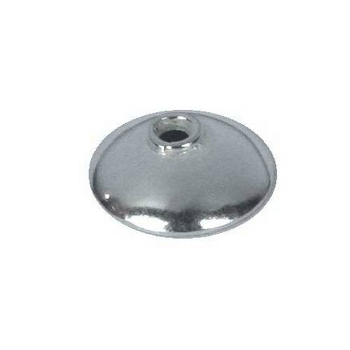 Silver beadcap, round, 14mm, shiny; per 10 pcs