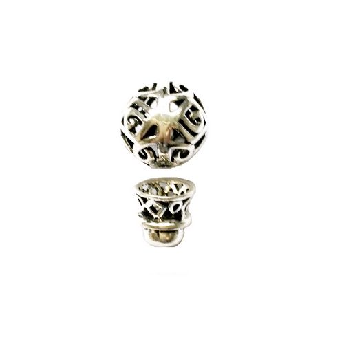 Silver guru bead, 12mm, antique; per pc