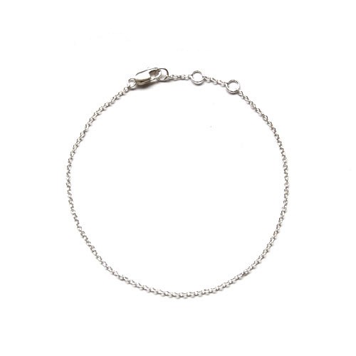 Silver bracelet, ancherchain, length 19.5cm, shiny; per pc
