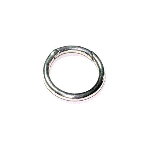 Silver lock, round, 25mm, shiny; per pc