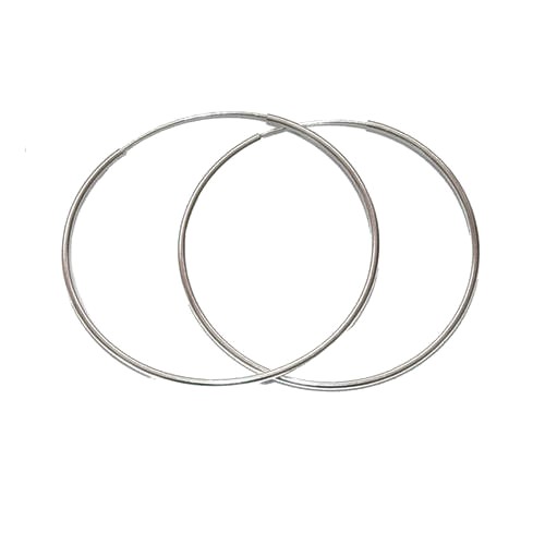 Silver hoop, wire 1.5mm, shiny; per 5 pair