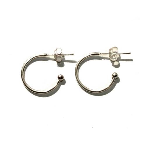 Silver earring, 16mm, shiny; per 5 pair
