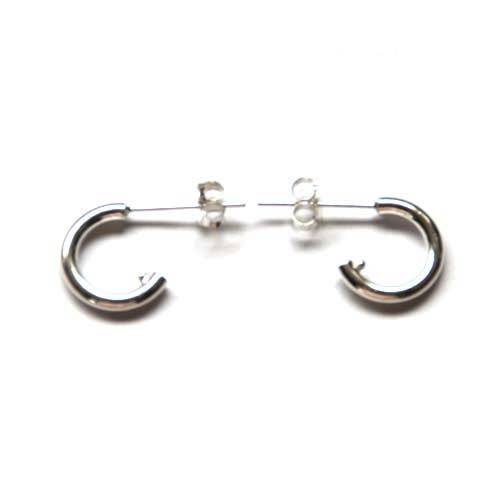 Silver earring, 12mm, shiny; per pair