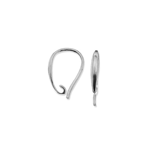 Zilveren wire oorbel, 14.5x8.5mm, glanzend; per 5 paar