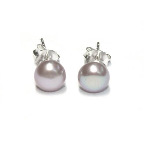 Silver earstick with freshwater pearl 5mm; per pair