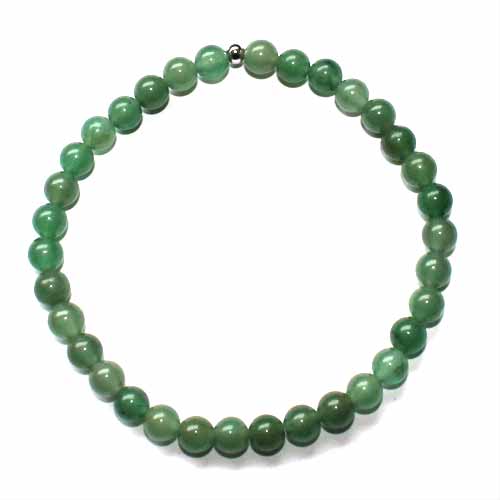 Bracelet, Green Aventurine, 6mm, size L; per 3 pcs