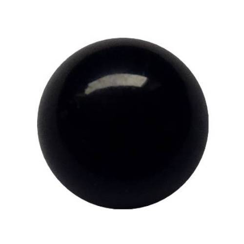 Black Agate, round, no hole, 16mm; per 5 stuks