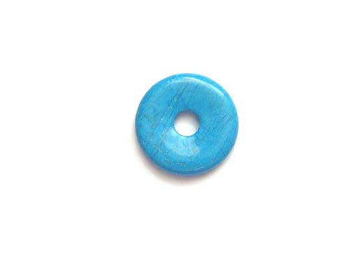 Turquoise, dyed Howlite, donut, Ø25mm; per 5 pcs