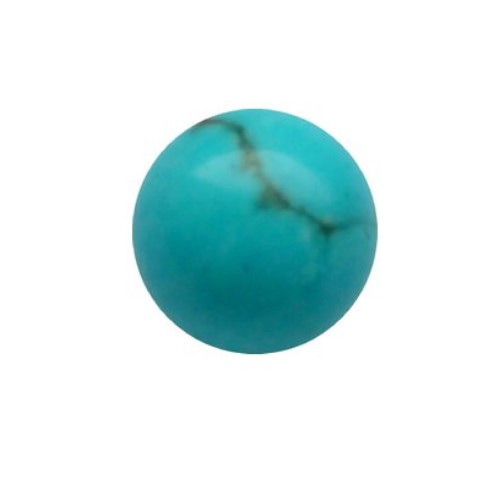 Chinese Turquoise, round, no hole, 12mm; per 5 pcs