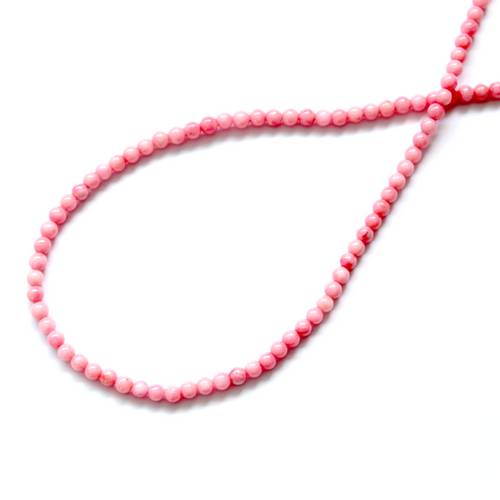 Pink Coral, round, 3.5mm; per 48cm string