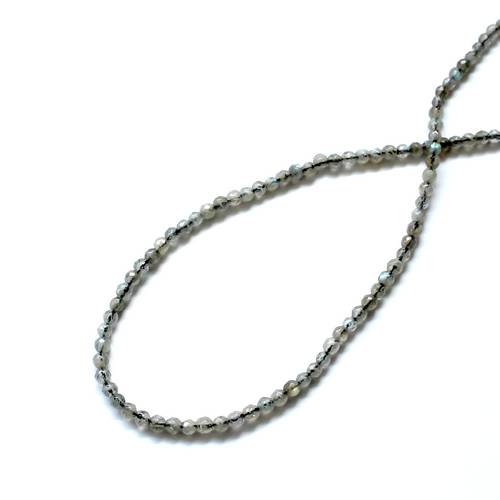 Labradorite, round, 4mm, facet; per 40cm string