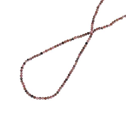 Rhodonite, round, 2.5mm, facetted; per 40cm string