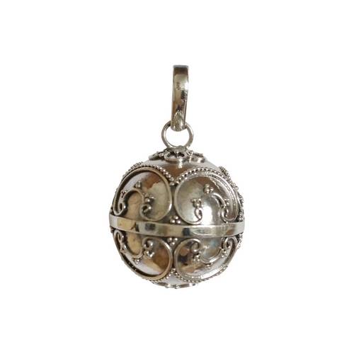 Silver harmony ball, Balinese wirework, 18mm; per pc