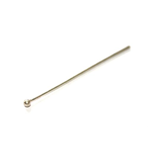Silver headpin, 5cm, wire 0.75mm; per 25 pcs