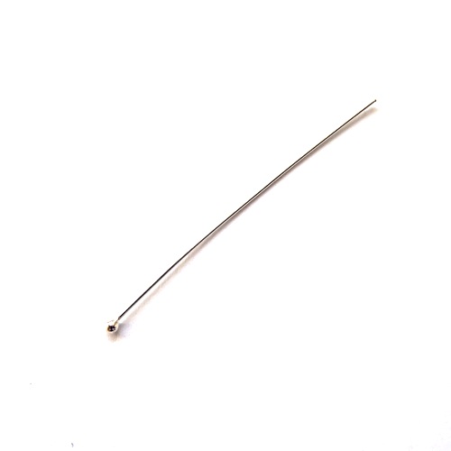 Silver headpin, 4cm, wire 0.5mm, shiny; per 25 pcs