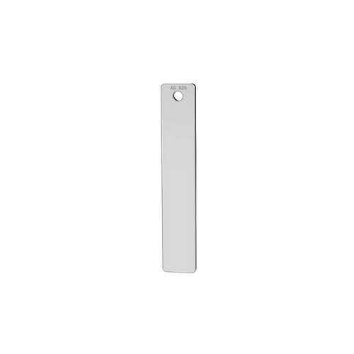 Silver label, rectangle, 4.5x25mm, shiny; per 5 pcs