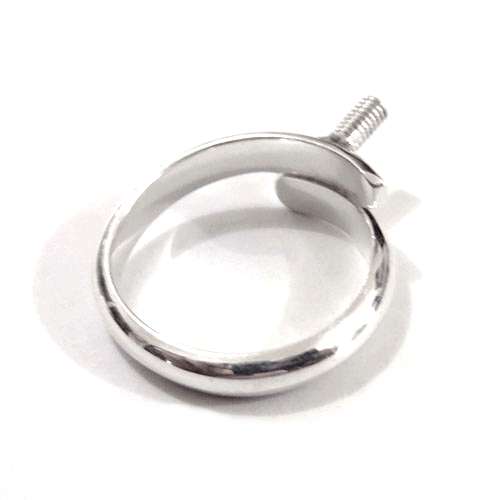 Silver interchangeable ring, screw M2.5, 19mm, shiny; per pc