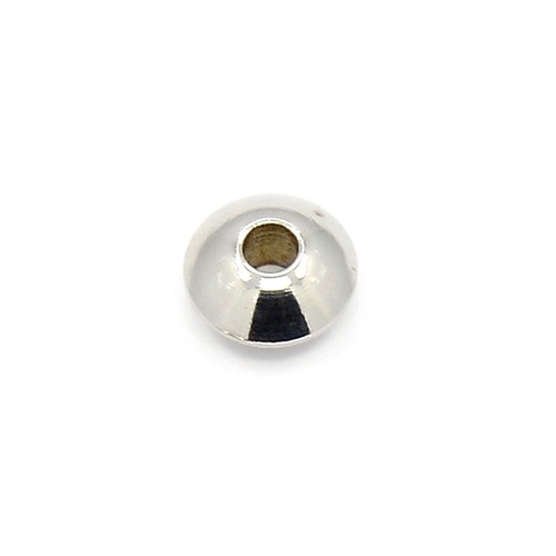 Stainless steel bead, rondel, 3x6mm, shiny; per 50 pcs