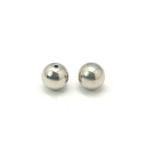 Stainless steel bead, round, 8mm, shiny; per 50 pcs
