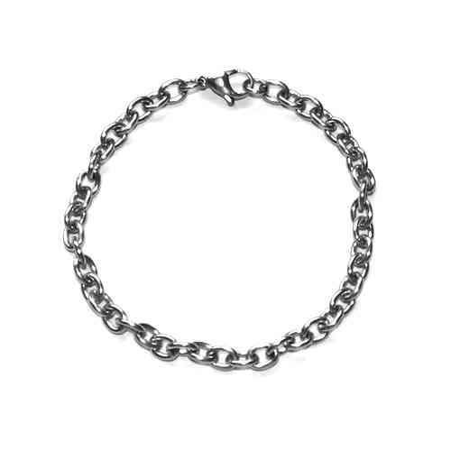 Stainless steel bracelet, shiny; per 5 pcs