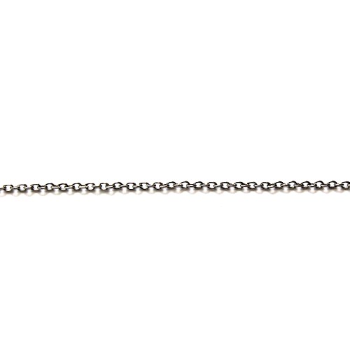 Stainless steel chain, oval 1.2x1.5mm, shiny; per 5 meter