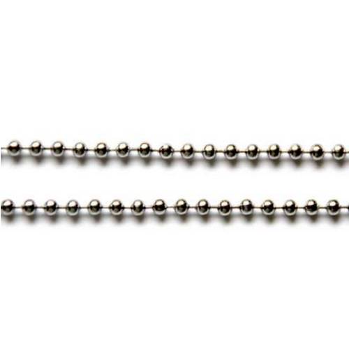 Stainless steel ball chain, 3mm, shiny; per 5 meter