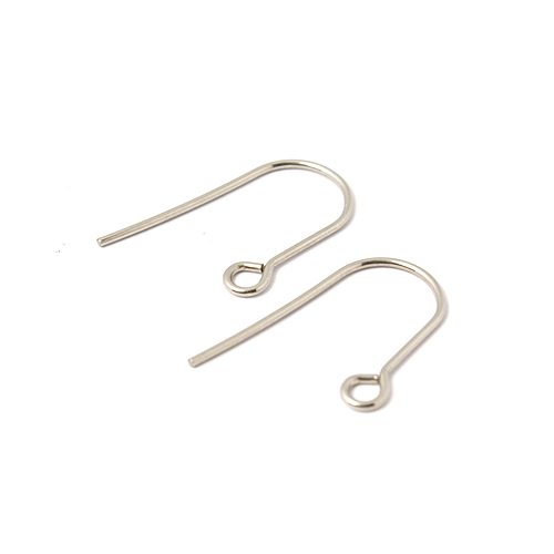 Stainless steel wire earring, 22mm, shiny; per 25 pair