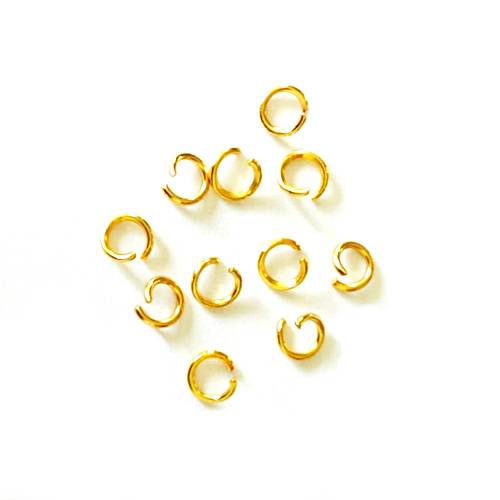 Stainless steel open ring, 5x0.8mm, ip gold; per 250 stuks