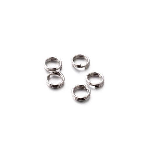 Stainless steel splitring, 5mm, wire 0.6mm, shiny; per 100 pcs