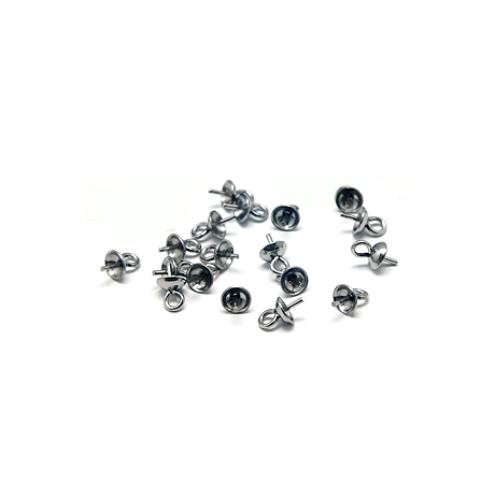Stainless steel cap with pin, 4mm; per 25 pcs