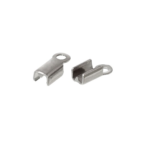 Stainless steel cord end for 2.5mm, shiny; per 50 pcs