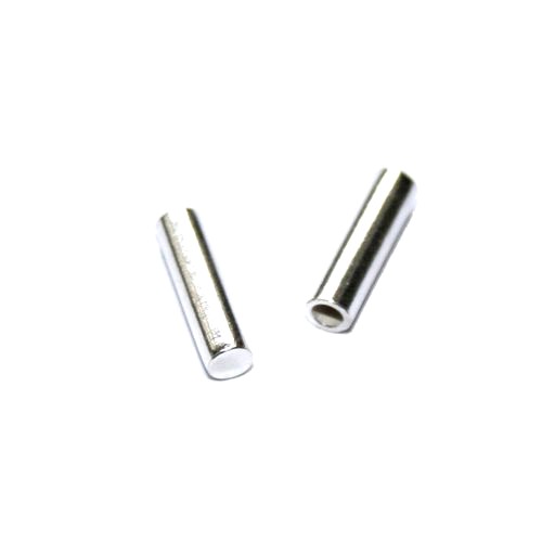 Silver endcap without ring, inside 2mm, shiny; per 10 pcs