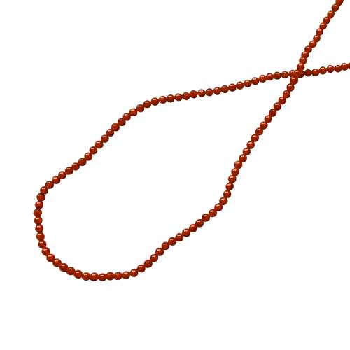 Coral, orange-red, round, 2mm; per 40cm string