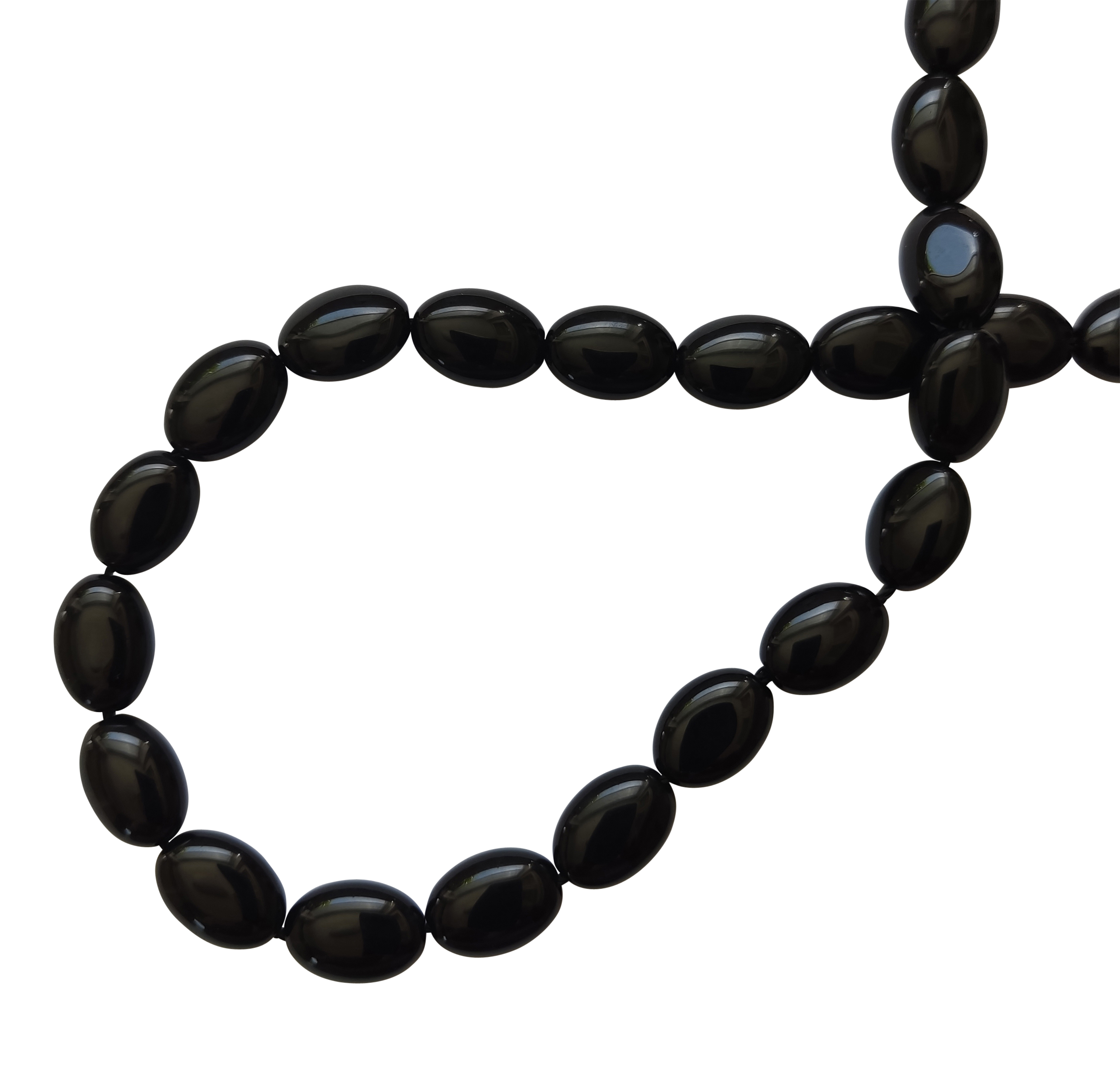 Black Onyx, oval, 14x10mm; per 40cm string