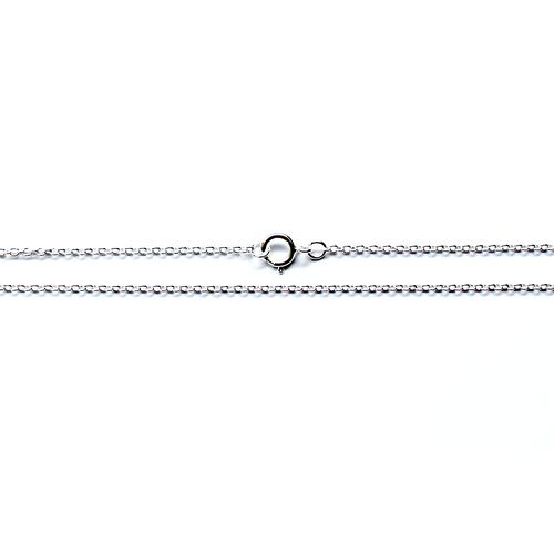 Zilveren ketting, ovaal, 1x1.5mm, 65cm, glanzend; per stuk