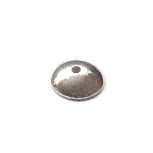 Silver beadcap, round, 11mm, shiny; per 10 pcs