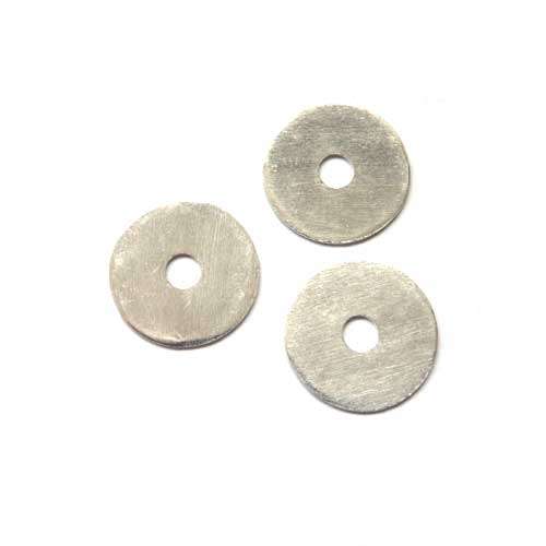 Silver rondel, round 15mm, with hole 3.3mm; per 10 pcs