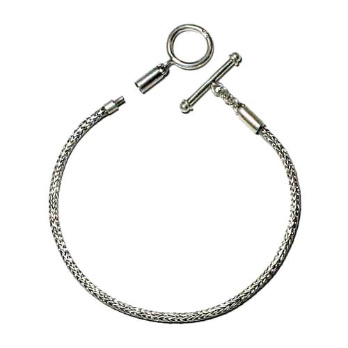 Silver bracelet, screw system, TN, 2.7mm, antique; per pc