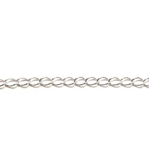 Silver chain, curb chain, 3x5mm, shiny; per meter