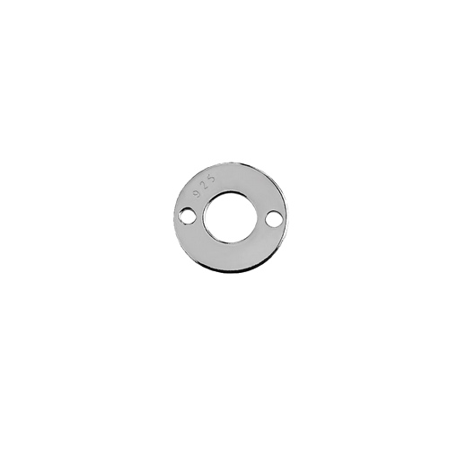 Silver connector, rond, 10mm, shiny; per 10 pcs