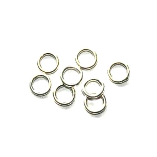 Silver ring, closed, 7mm, wire 1mm, shiny; per 25 pcs
