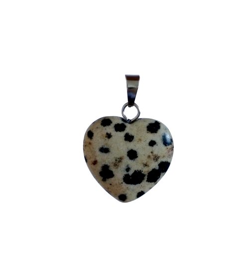 Dalmatian Jasper, pendant heart shape, 20mm; per 5 pcs