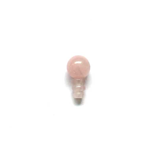 Guru bead, Rose quartz, total length 18mm; per pc